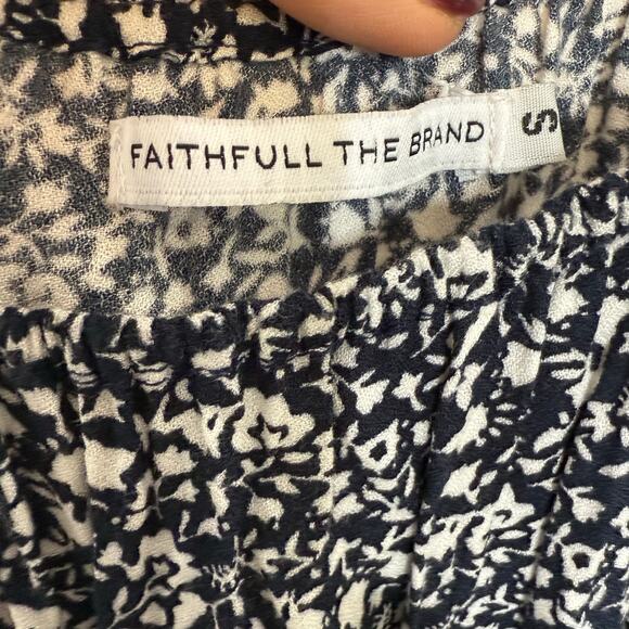 FAITHFUL THE BRAND Women's Size Small Urban Jumpsuit Flare Leg Winter Tales Navy - Picture 10 of 16